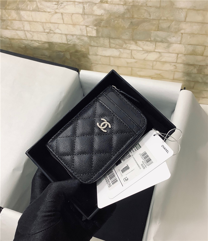 CHANEL 샤넬 캐비어 카드지갑 AS2106 (금장/은장)