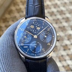 IWC 아이더블유씨 포르투기저 퍼페츄얼 캘린더 화이트골드 블루다이얼