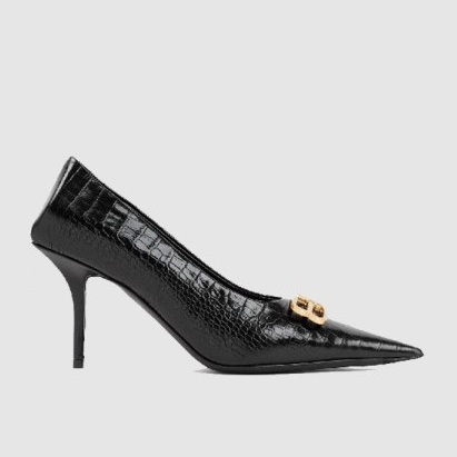 BALENCIAGA 발렌시아가 여성용 샌들 크로커 이펙트 레더 펌프스힐 734238