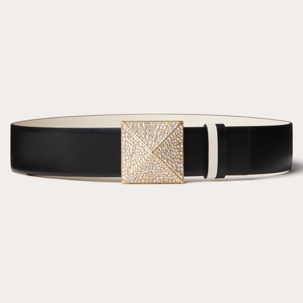 VALENTINO 발렌티노 원 스터드 리버시블 유광 송아지 가죽 벨트 (40mm)