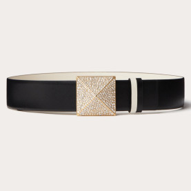 VALENTINO 발렌티노 원 스터드 리버시블 유광 송아지 가죽 벨트 (40mm)