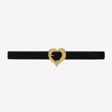 SAINT LAURENT 생로랑 포니 이펙트 가죽 하트 모양 벨트 650322 (30mm)