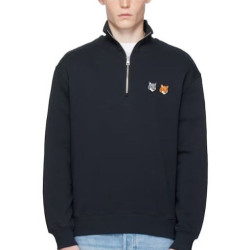 MAISON KITSUNE 메종키츠네 더블 폭스패치 하프 반 집업