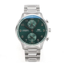 IWC 아이더블유씨 포르투기저 크로노그래프 그린 다이얼 스틸 SS 브레이슬릿 40mm IW371615