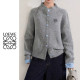 LOEWE 로에베 체크 배색 니트 가디건 4COLOR