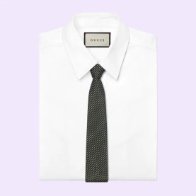 GUCCI 구찌 인터로킹 G 사선로고 실크 넥타이 2COLOR