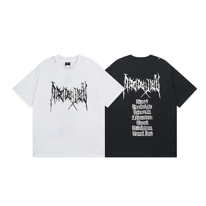 BALENCIAGA 발렌시아가 3191 메탈 아웃라인 구제 워싱 반팔