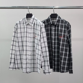 MAISON MARGIELA 메종마르지엘라 레드넘버 오버 체크 셔츠