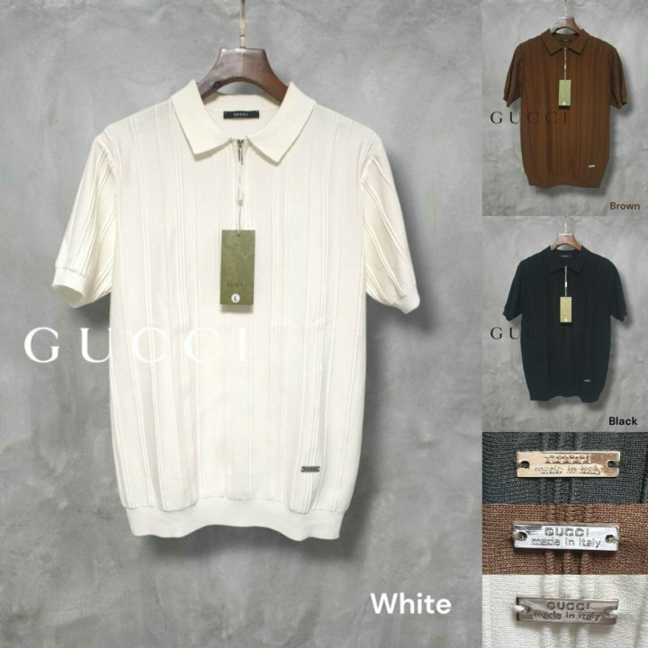 GUCCI 구찌 베이직 반집업 카라 니트