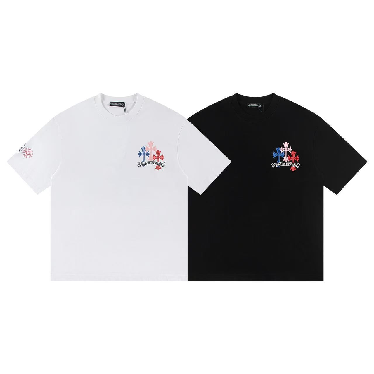 CHROME HEARTS 크롬하츠 6480 멀티 컬러 크로스 세메터리 반팔