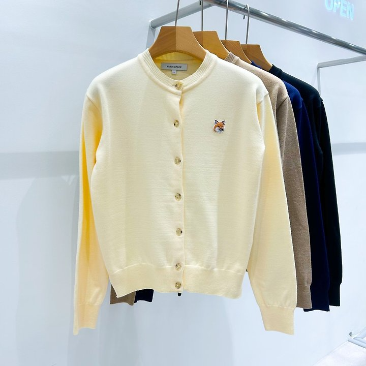 MAISON KITSUNE 메종키츠네 폭스 헤드 라운드 가디건