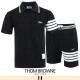 THOM BROWNE 톰브라운 화이트 시보리 오픈 카라 하프 셋업