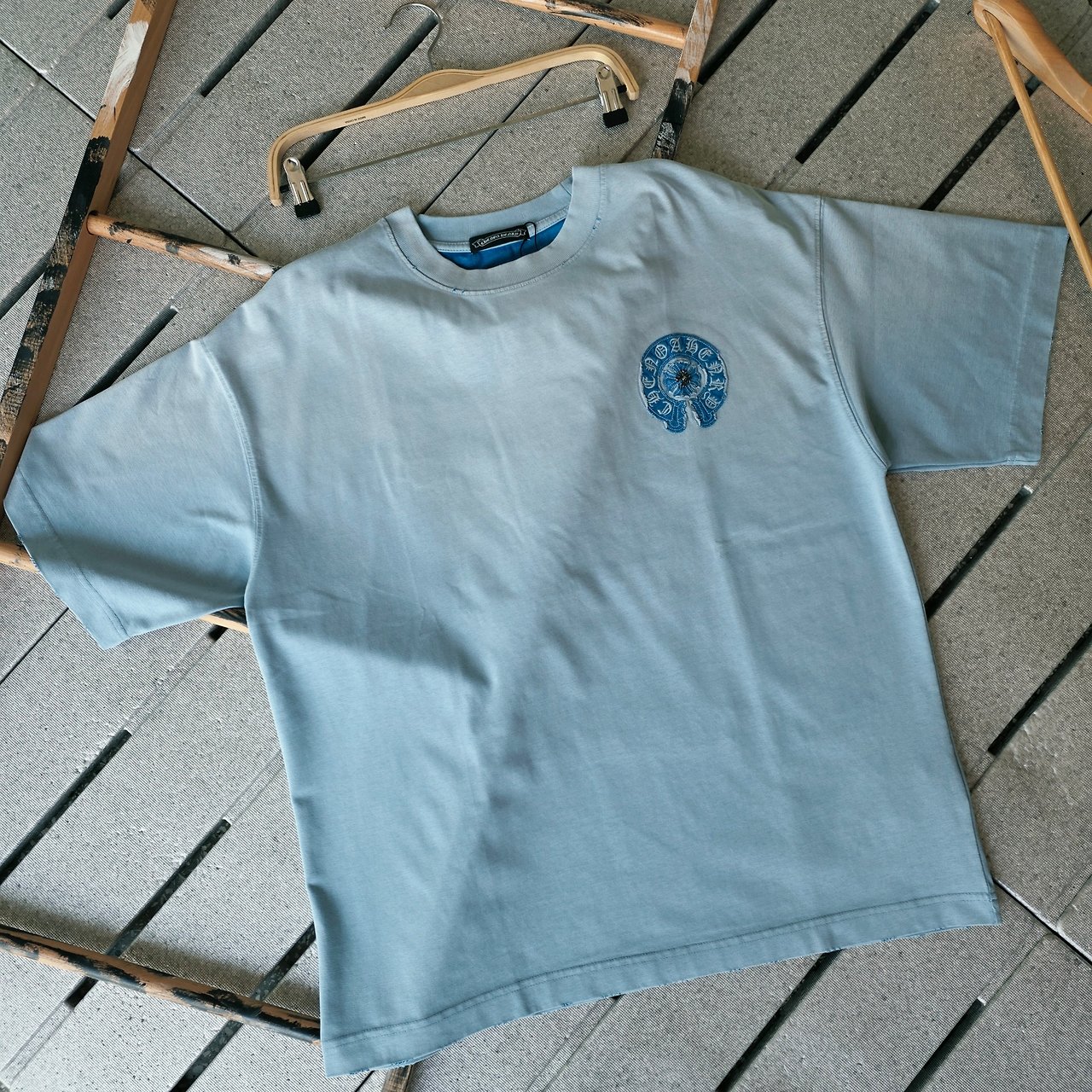 CHROME HEARTS 크롬하츠 피그먼트 파스텔블루 티셔츠