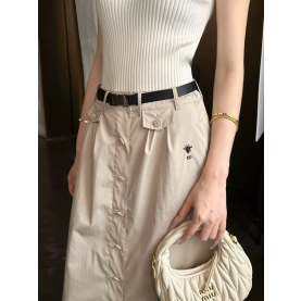DIOR 디올 1008 벨티드 가바딘 버튼 스커트 2COLOR