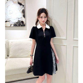 LOUIS VUITTON 루이비통 1042 배색 지퍼 플리츠 원피스