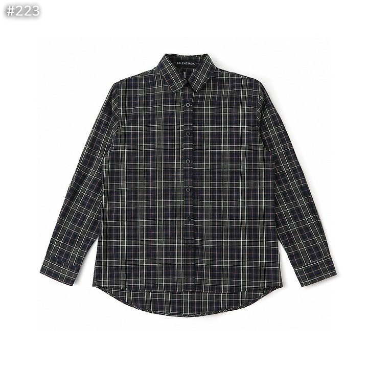 BALENCIAGA 발렌시아가 백로고 플란넬 체크 셔츠