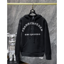 CHROME HEARTS 크롬하츠 7036 레터링 세메터리 크로스 후드 니트