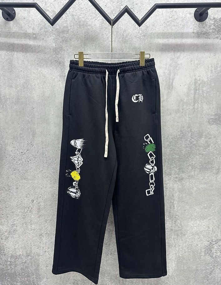 CHROME HEARTS 크롬하츠 7072 매티 보이 링크 사슬 팝아트 일러스트 스웨트 팬츠