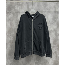CHROME HEARTS 크롬하츠 크로스 아플리케 워싱 후드 집업 자켓